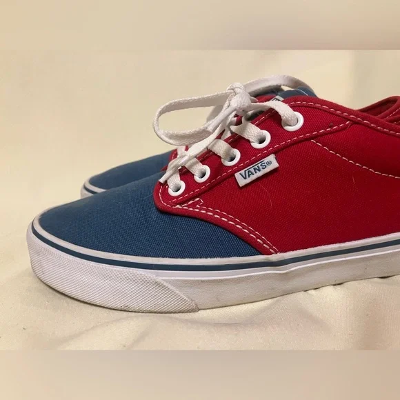 Vans Men's Atwood 2 Tone Red/Blue Low Top Skateboard Shoes Sneakers Size 8.5 - Picture 2 of 13